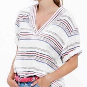 XiRENA Multicolor Striped Short Sleeve Tee